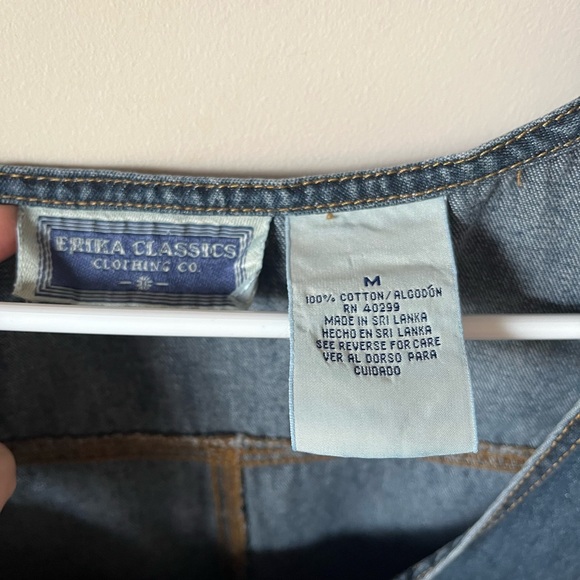 Vintage Y2K 90s Erika Denim Jumper Dress M - Picture 2 of 5